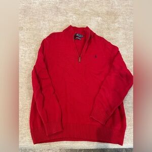 Ralph Lauren red quarter zip sweater